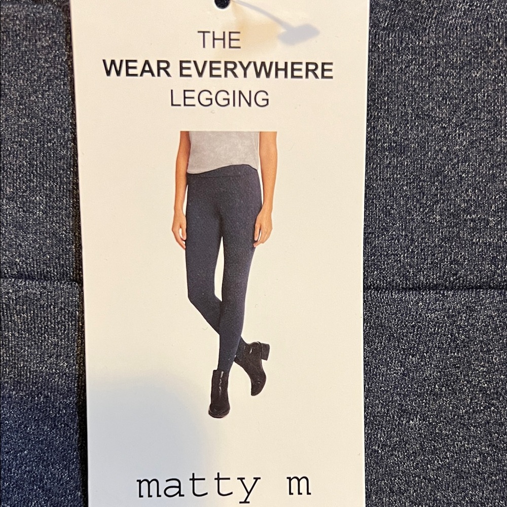 NWT Matty M the wear everywhere legging heather denim‎ gray M
